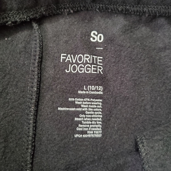 SO Jogger Sweat Pants Size L(10/12) - Picture 3 of 3